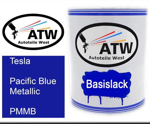 Tesla, Pacific Blue Metallic, PMMB: 1L Lackdose, von ATW Autoteile West.